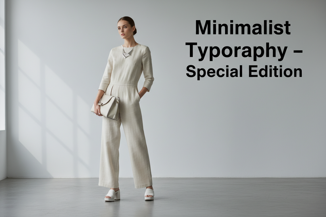 generate female for this products to use for image with text Minimalist Typography – Special Edition